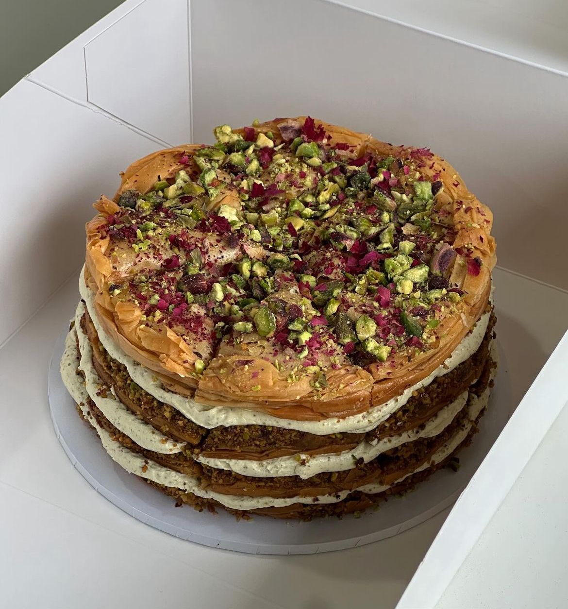 Baklava Cake - Almond Cream, Chocolate & Apricot